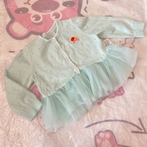 New Mint Green Baby Cardigan with Tulle Skirt
